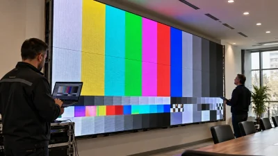 Kurumsal toplantı salonu LED ekran ve HDMI video konferans entegrasyonu
